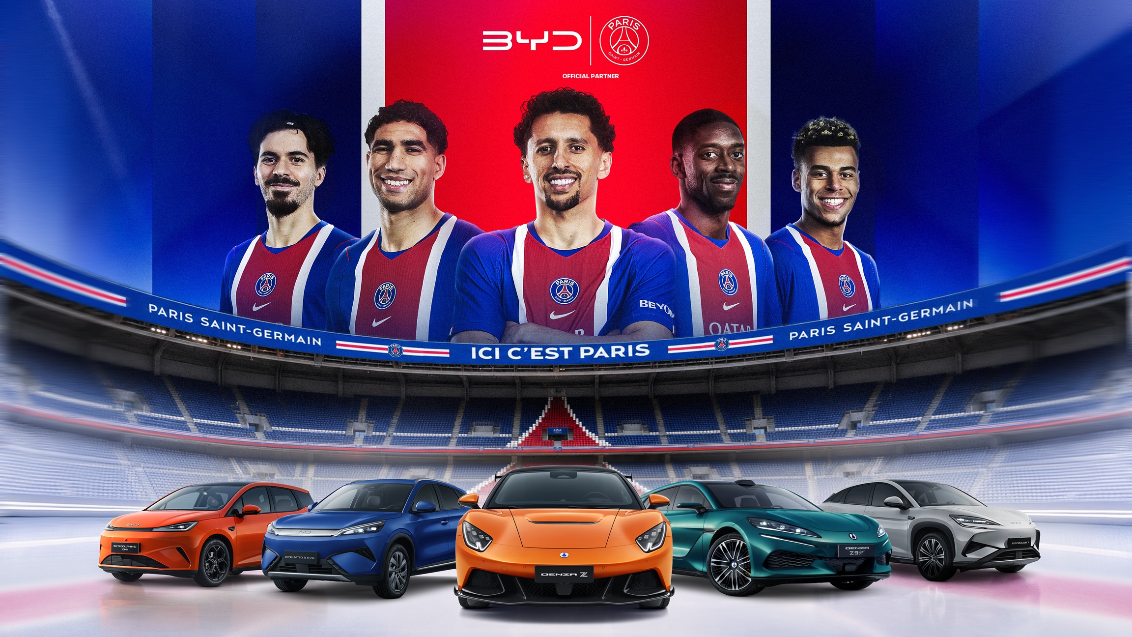 BYD Official Automotive Partner PSG Horizontal